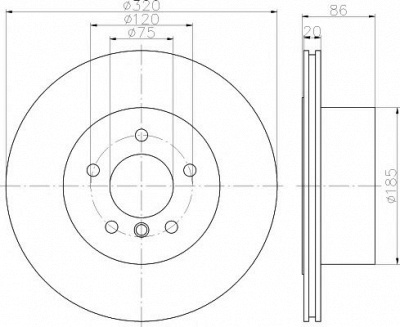 HELLA PAGID 8dd355119201 -  Тормозной диск
